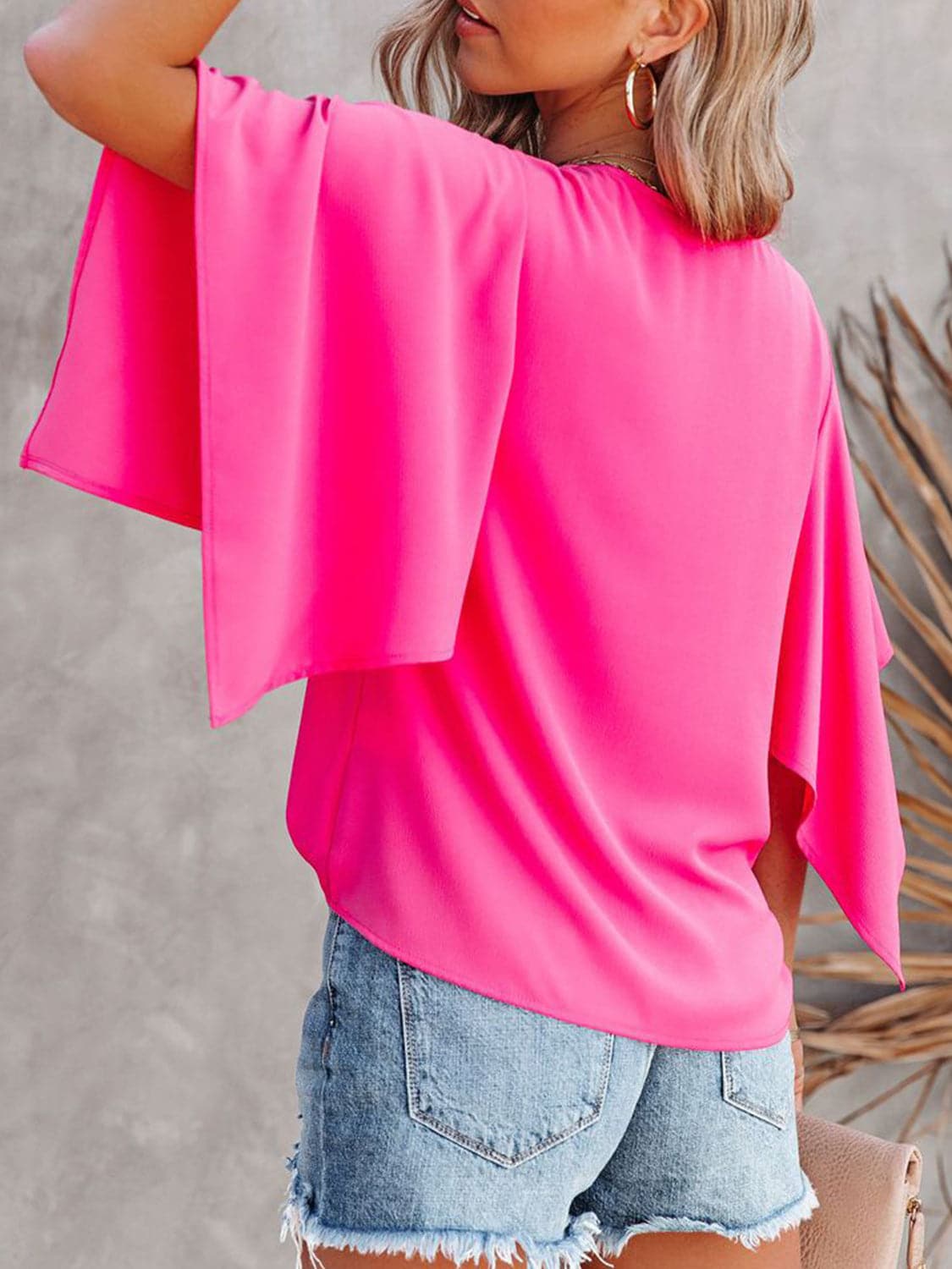 V-Neck Half Sleeve Blouse.