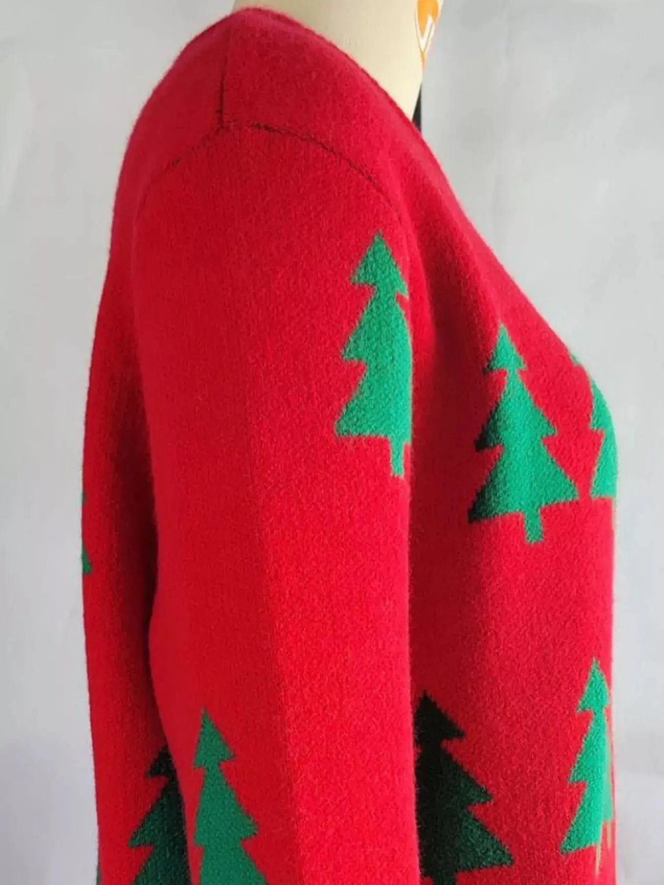 Christmas Tree Pattern Long Sleeve Sweater Simply Love