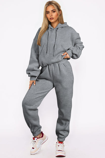 Cozy gray hoodie joggers set