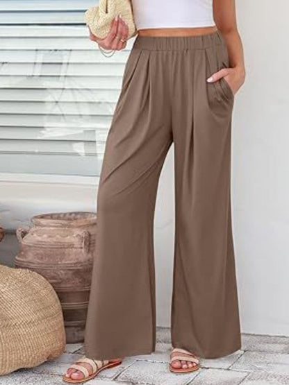 Chic and comfortable wide-leg pants with elastic waistband