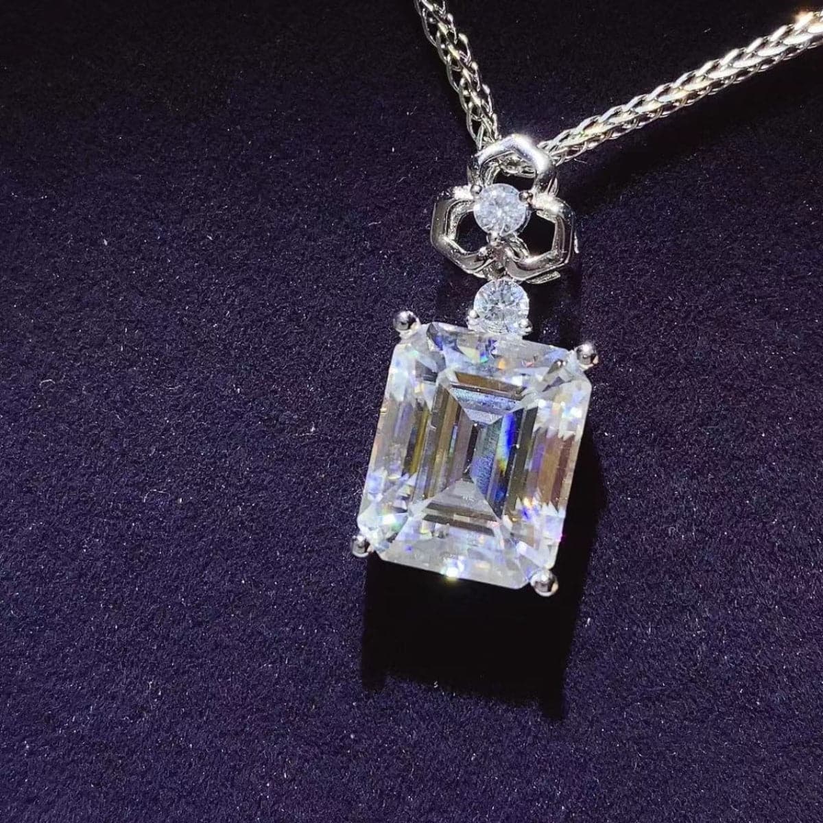 5 Carat Moissanite 925 Sterling Silver Necklace.