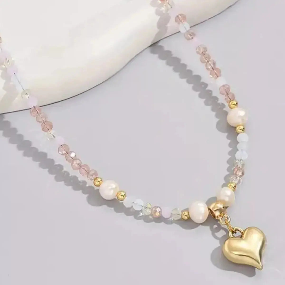 Bead Heart Pendant Necklace Simply Love