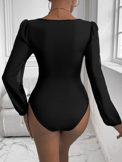 Sweetheart Neck Long Sleeve Bodysuit.