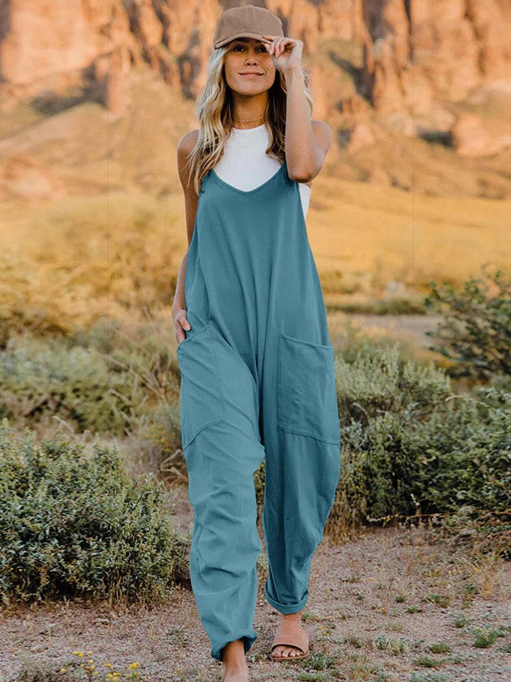 Double Take Full Size V-Neck Sleeveless Jumpsuit with PocketsUpgrade Your Style
 Introducing the Double Take Full Size V-Neck Sleeveless Jumpsuit with Pockets – where fashion meets functionality! This chic jumpsuit is designedLove Salve -Neck Sleeveless Jumpsuitusa