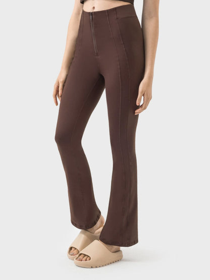 Zipper Detail High Waist Active Pants.