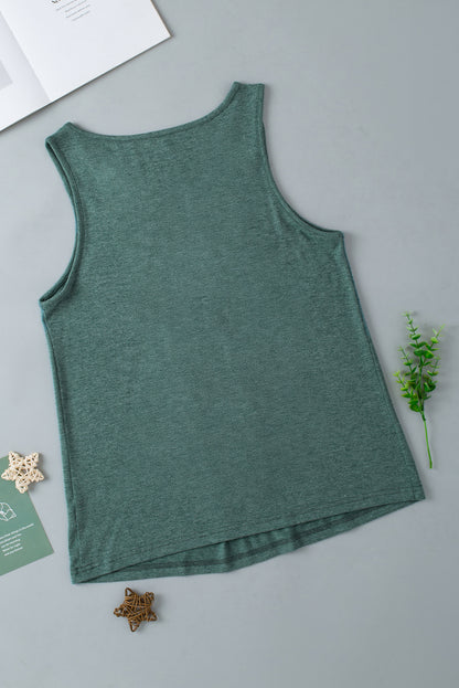 Mist green ruched tank top