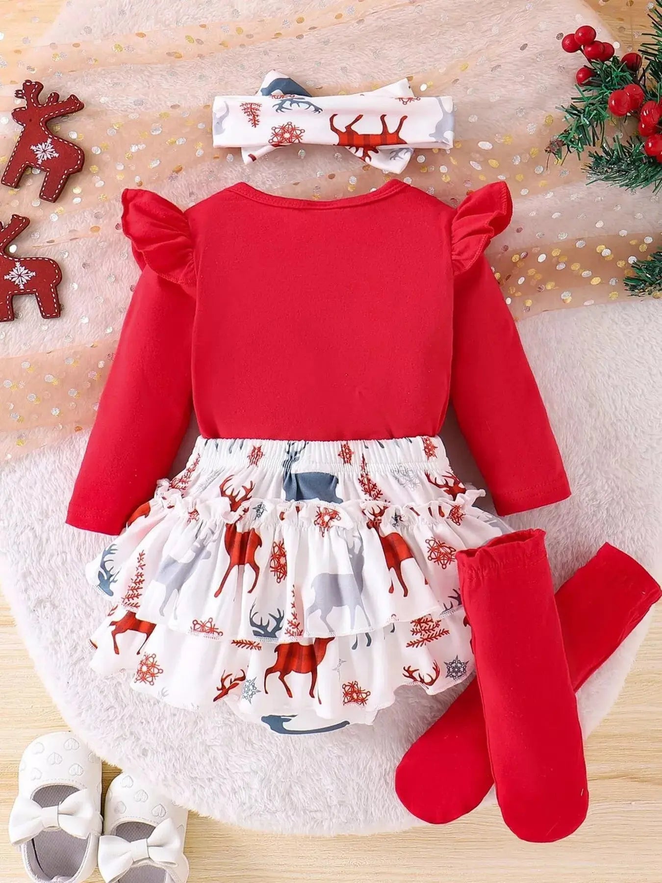 Children's My First Christmas Ruffle Sleeve Set Simply Love