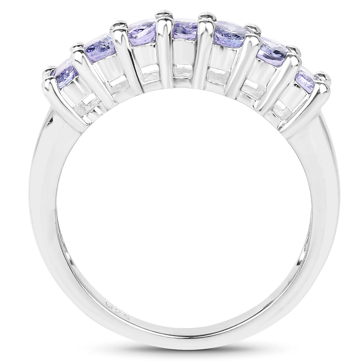 1.19 Carat Genuine Tanzanite .925 Sterling Silver Ring