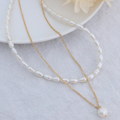 Double-Layered Freshwater Pearl Necklace.