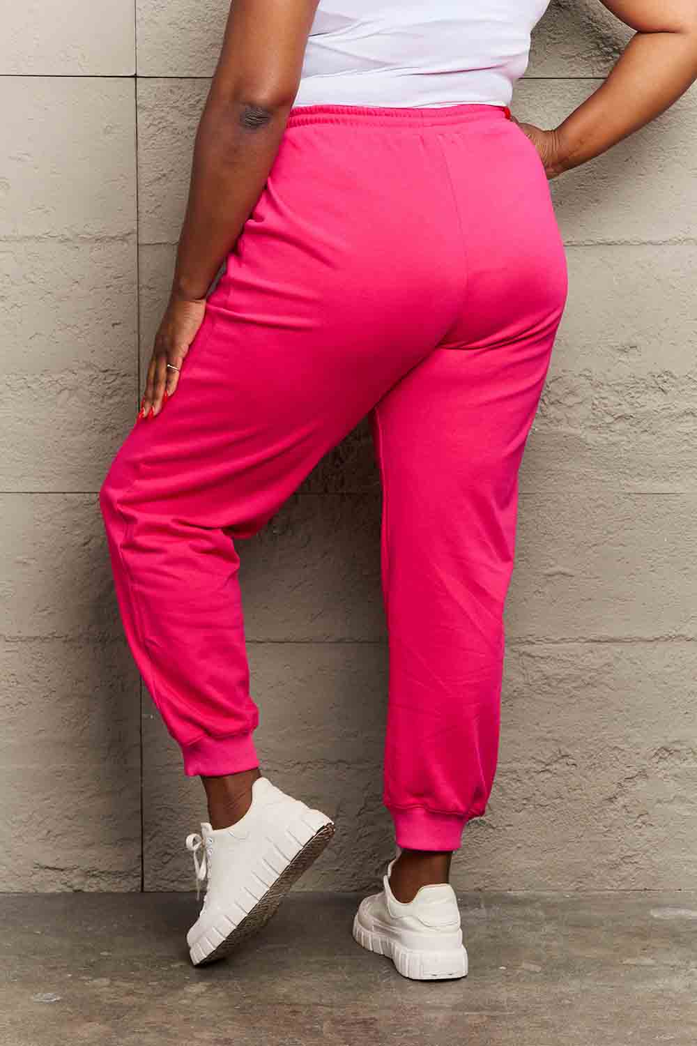 Simply Love Full Size PINK Graphic Sweatpants.