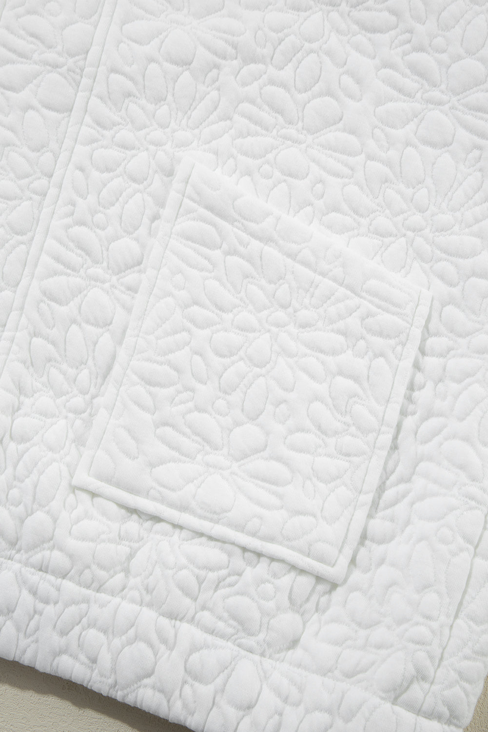 Floral quilted jacket in white