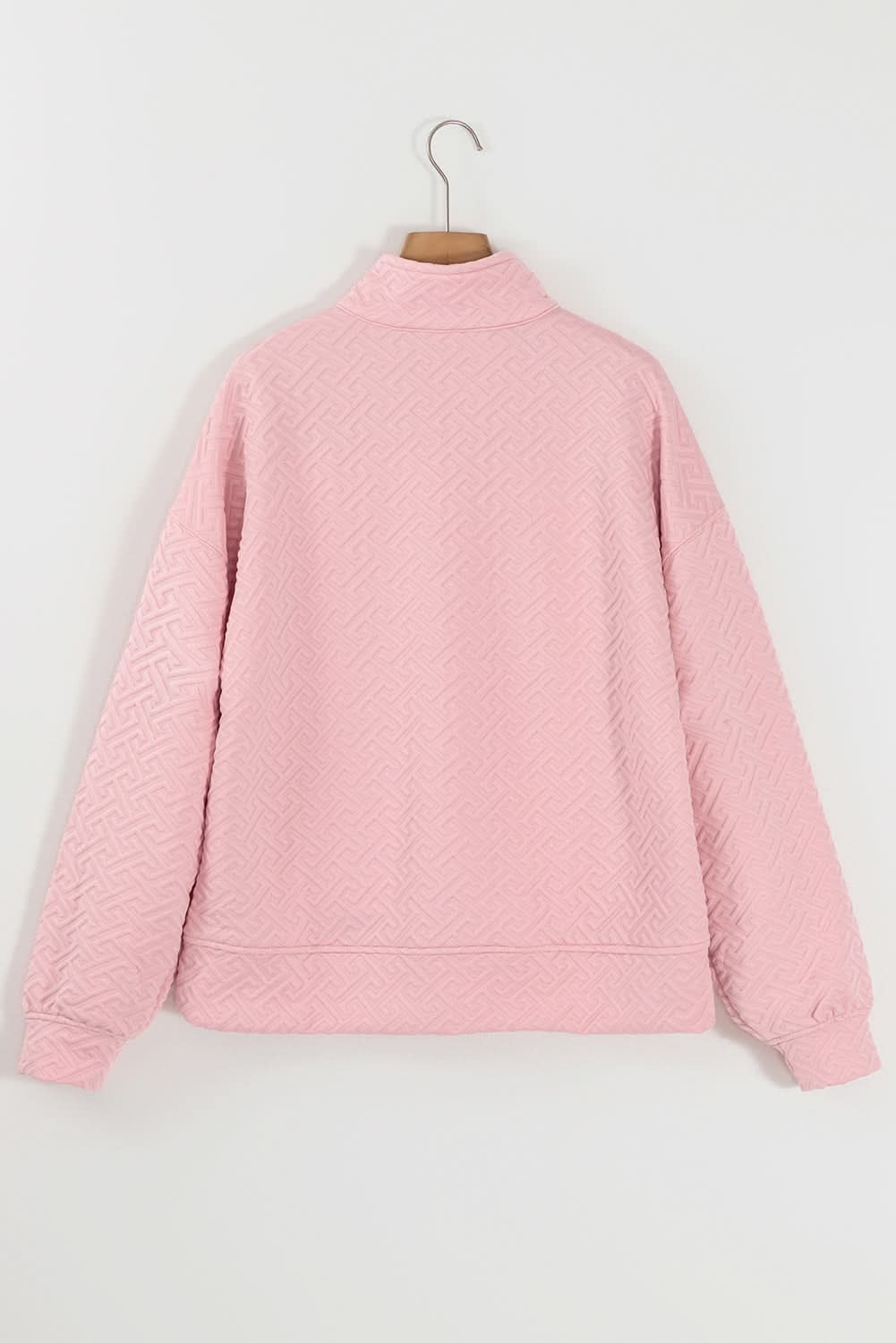 Texture Half Zip Long Sleeve Sweatshirt