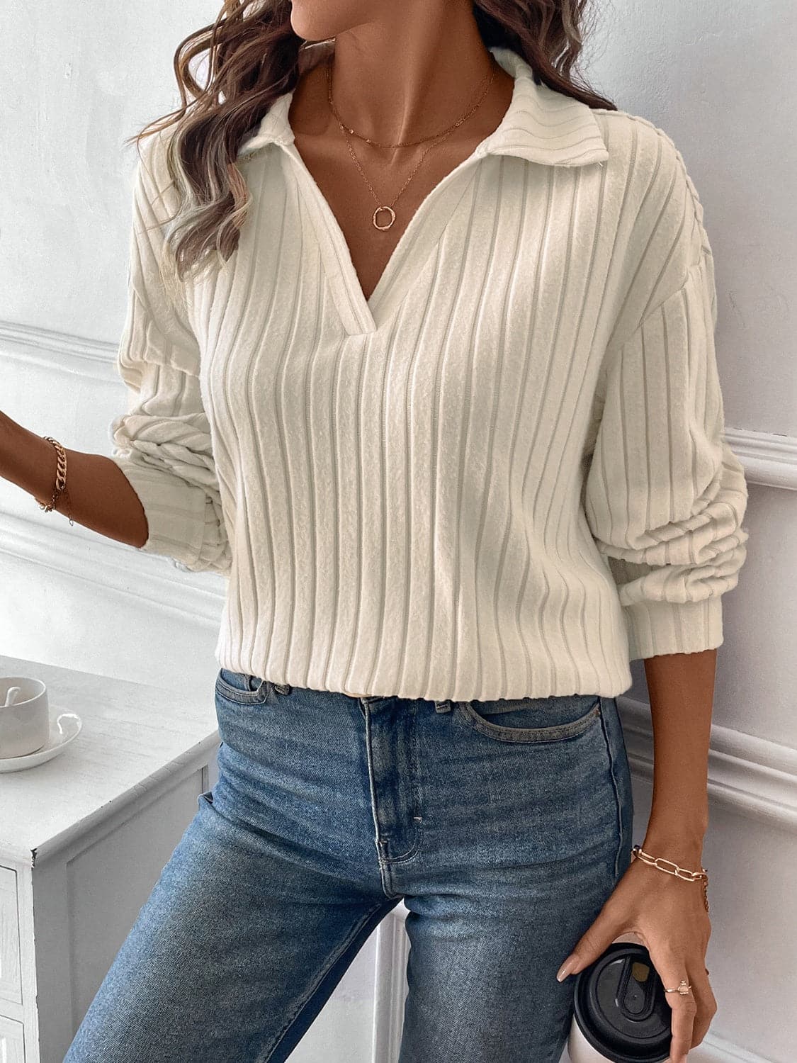 Ribbed Long Sleeve T-Shirt