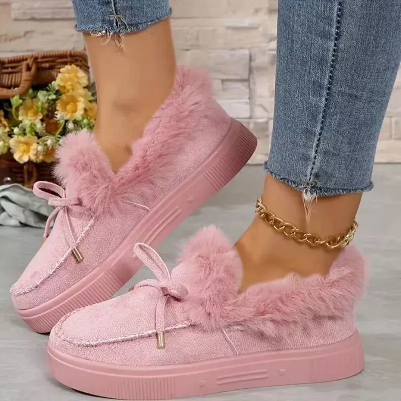 Fuzzy Round Toe Slip-Ons Simply Love