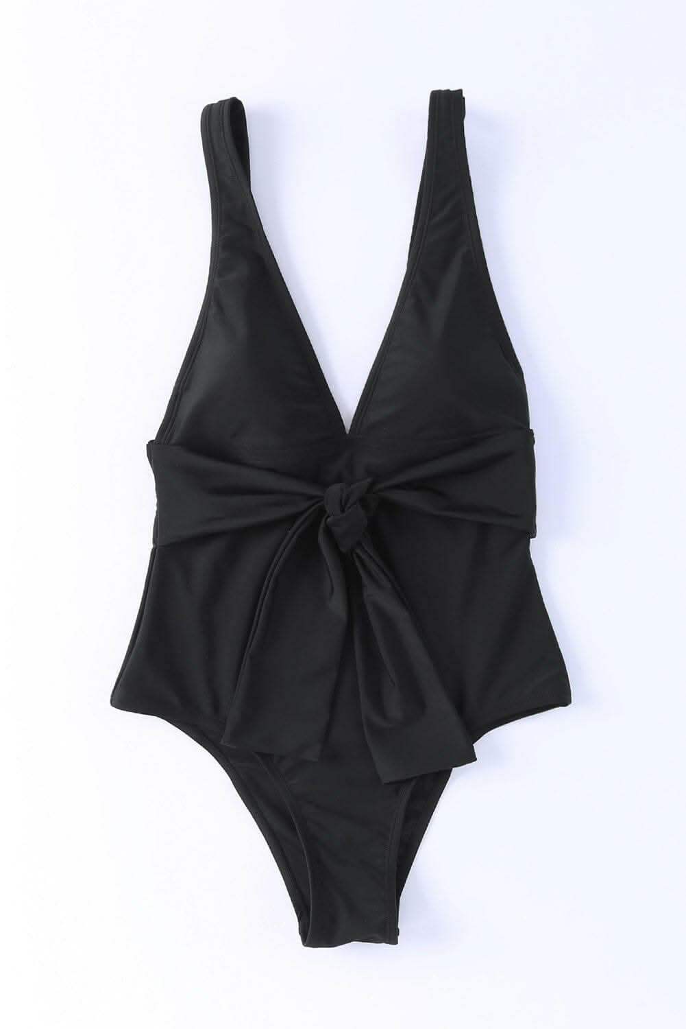 Plunge Wide Strap One-Piece Swimwear.