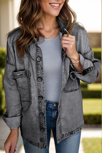 Classic denim button-up jacket