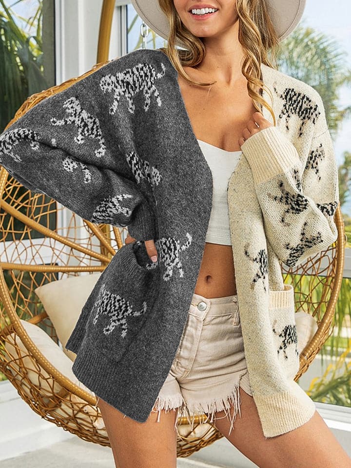 Open Front Cardigan with Pockets.