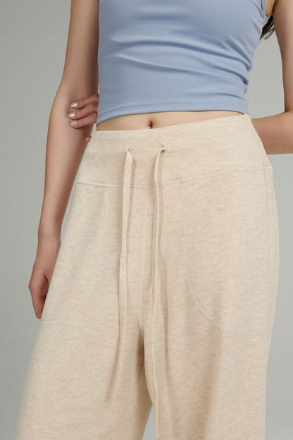 Casual Comfort Wide Leg Drawstring Pants with Pockets