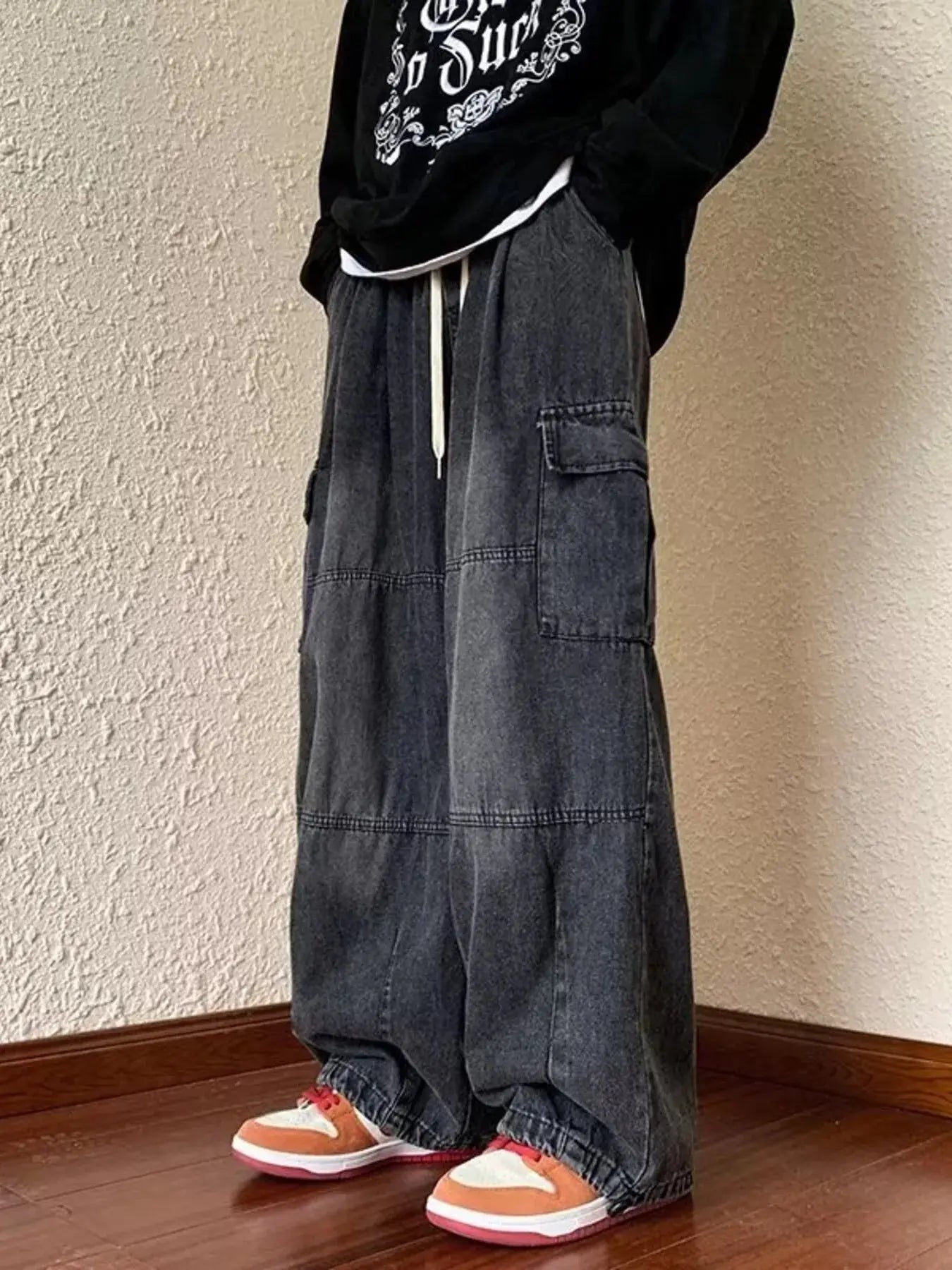 Men's Full Size Loose Fit Cargo Jeans Plus Size Simply Love