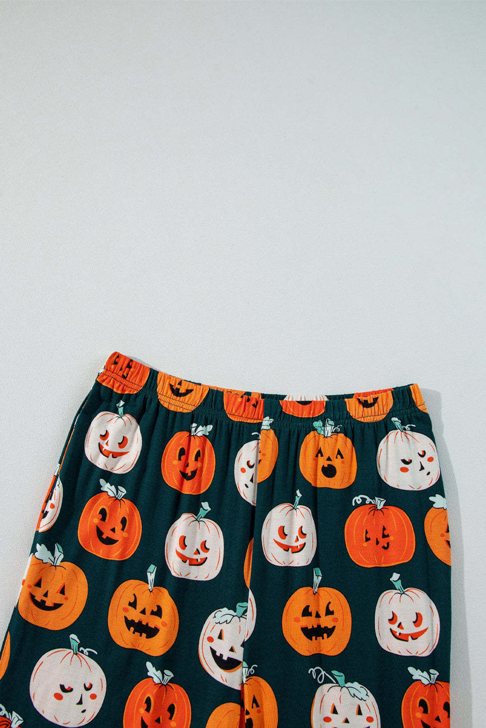 Festive orange Halloween short sleeve pajama set