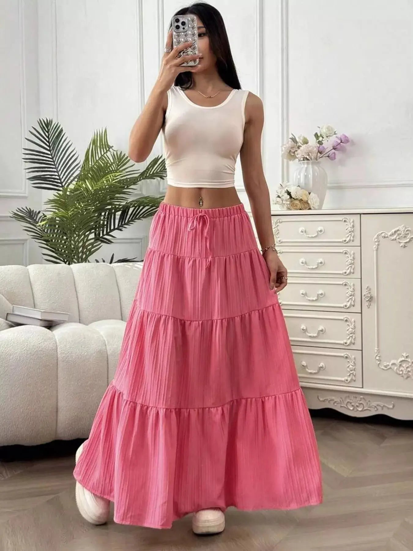 Flowy Tiered Maxi Skirt Simply Love