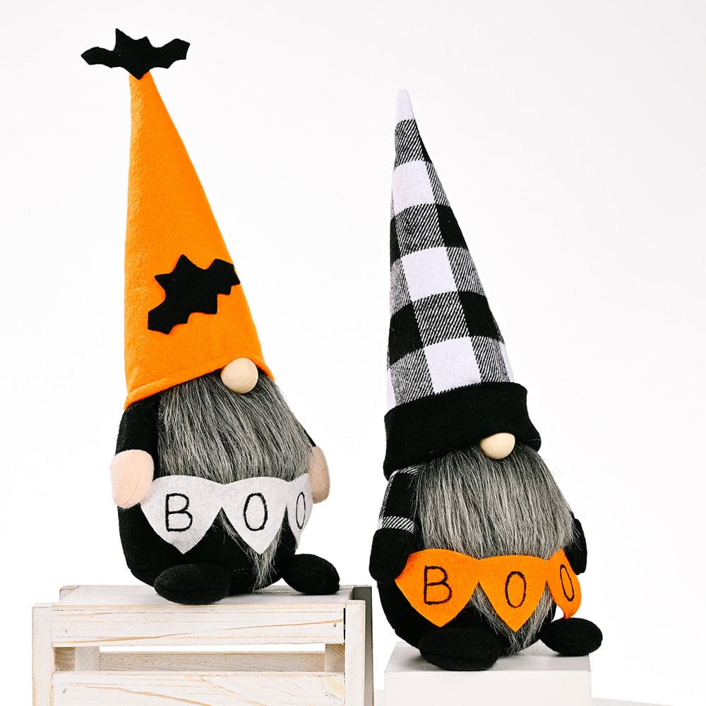 Whimsical faceless gnome with pointed hat