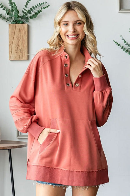 First love grommet pocket sweatshirt