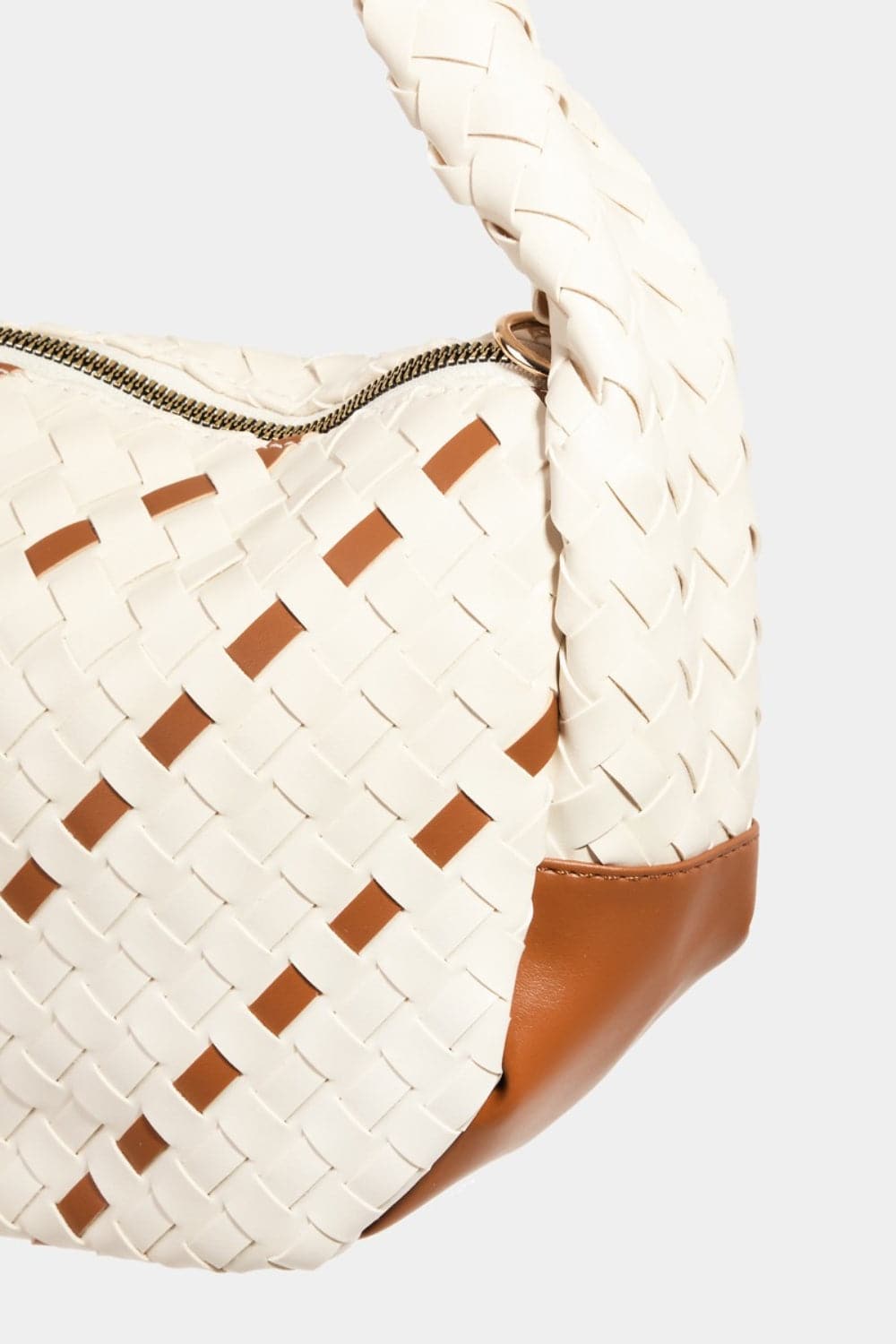 Fame Tassel Detail Weave Semi Circle Bag.