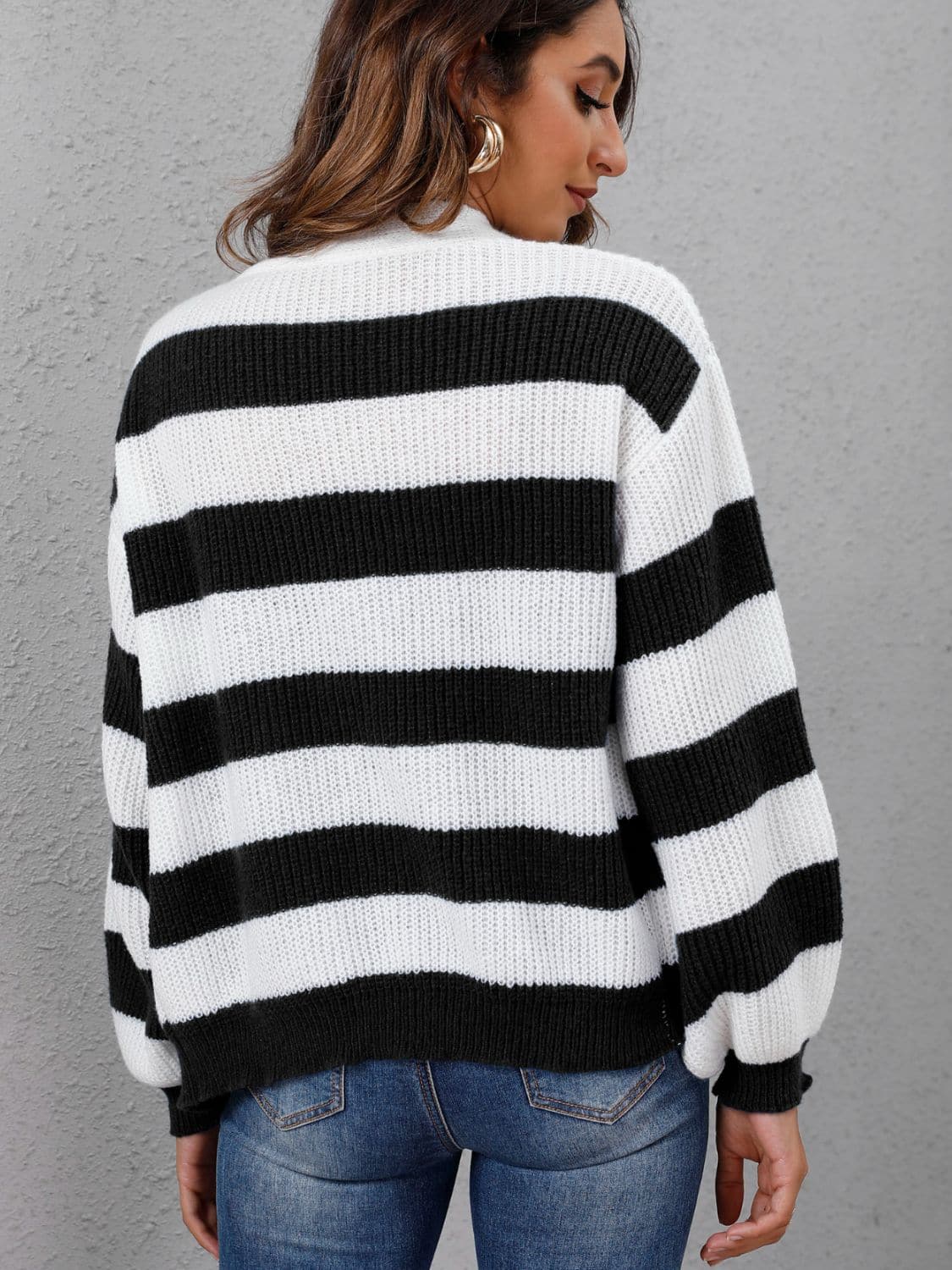 Chic Long Sleeve Striped Sweater