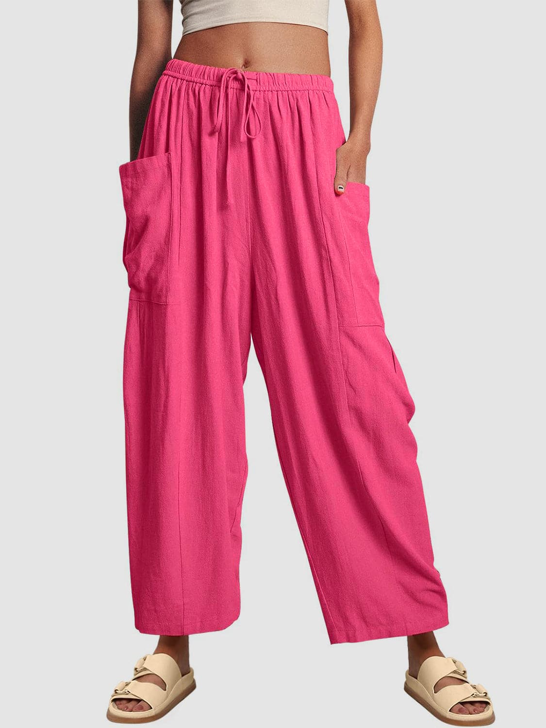 Full Size Wide Leg Pants with Pockets.