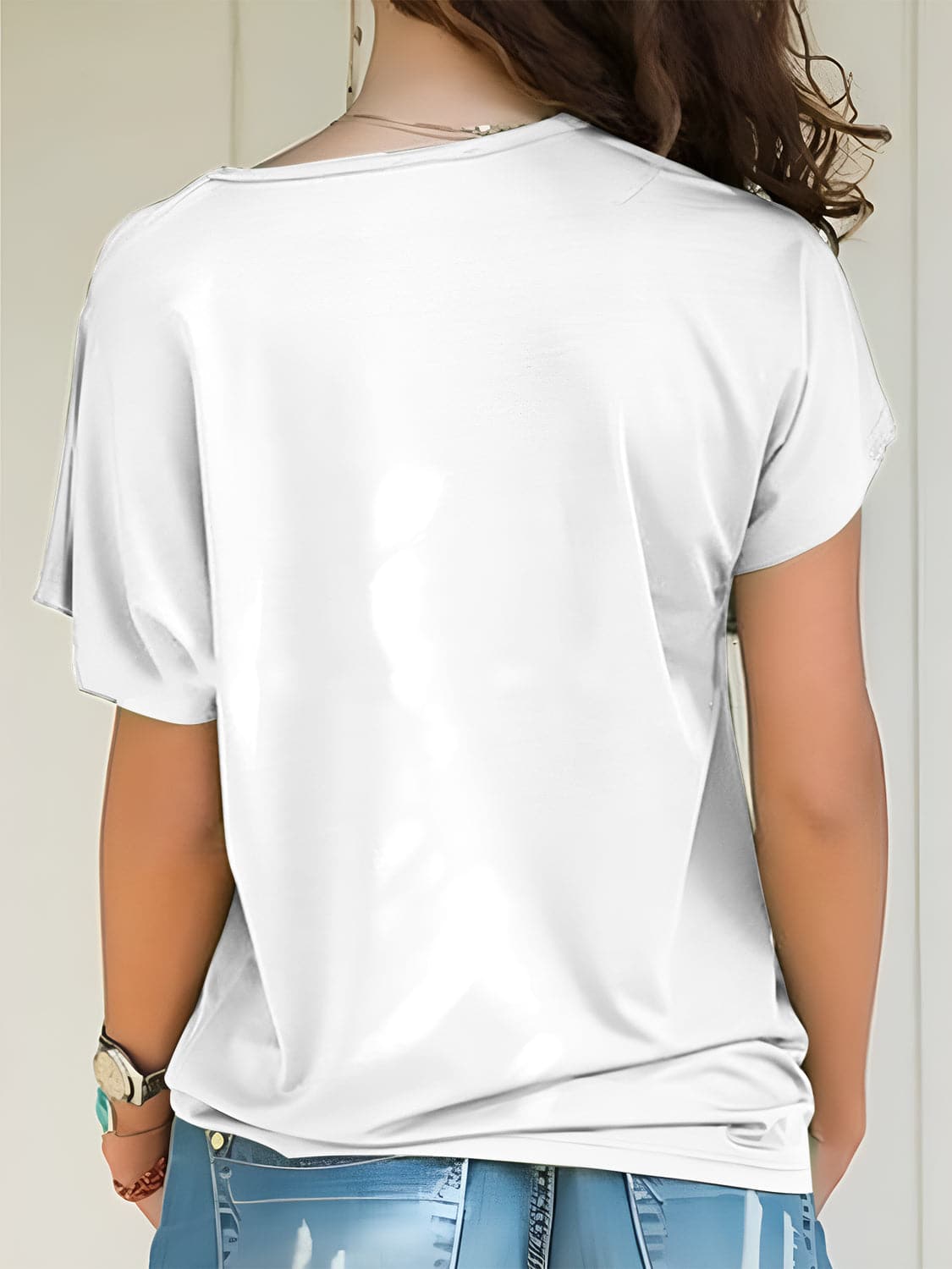 Asymmetrical short sleeve tee