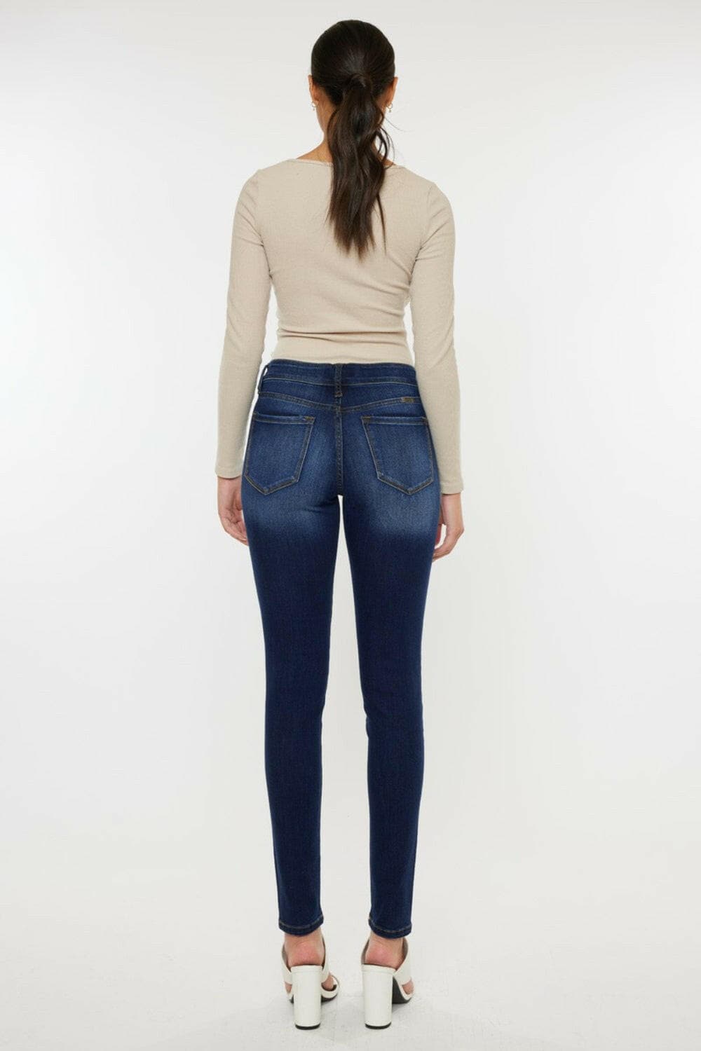 Kancan Mid Rise Gradient Skinny Jeans.