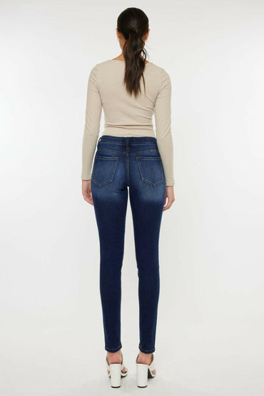 Kancan Mid Rise Gradient Skinny Jeans.