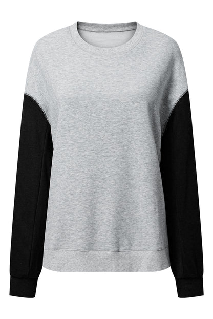 Chic gray drop shoulder pullover