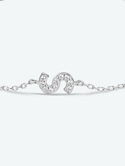 Q To U Zircon 925 Sterling Silver Bracelet.