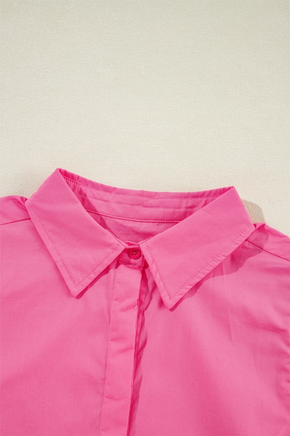 Ruffled Collared Neck Cap Sleeve Shirt.