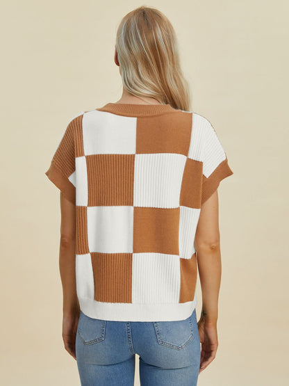 Chic Checkered Sweater - Plus Size