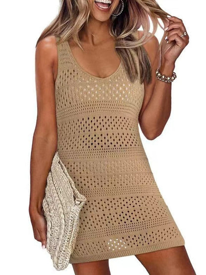 Openwork Scoop Neck Cover Up.