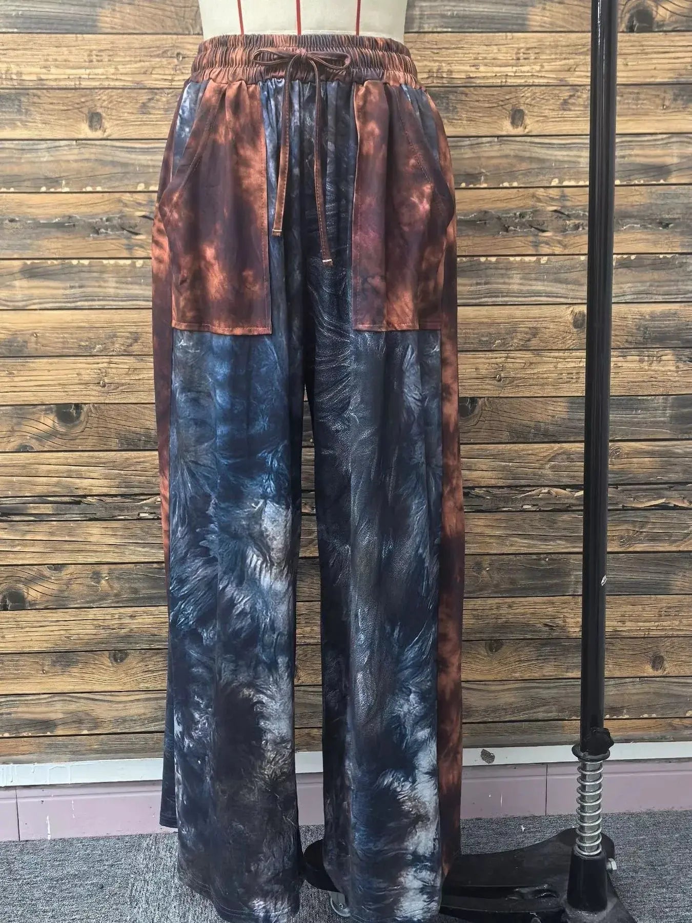 Full Size Tie-Dye Wide Leg Casual Pants Plus Size Simply Love