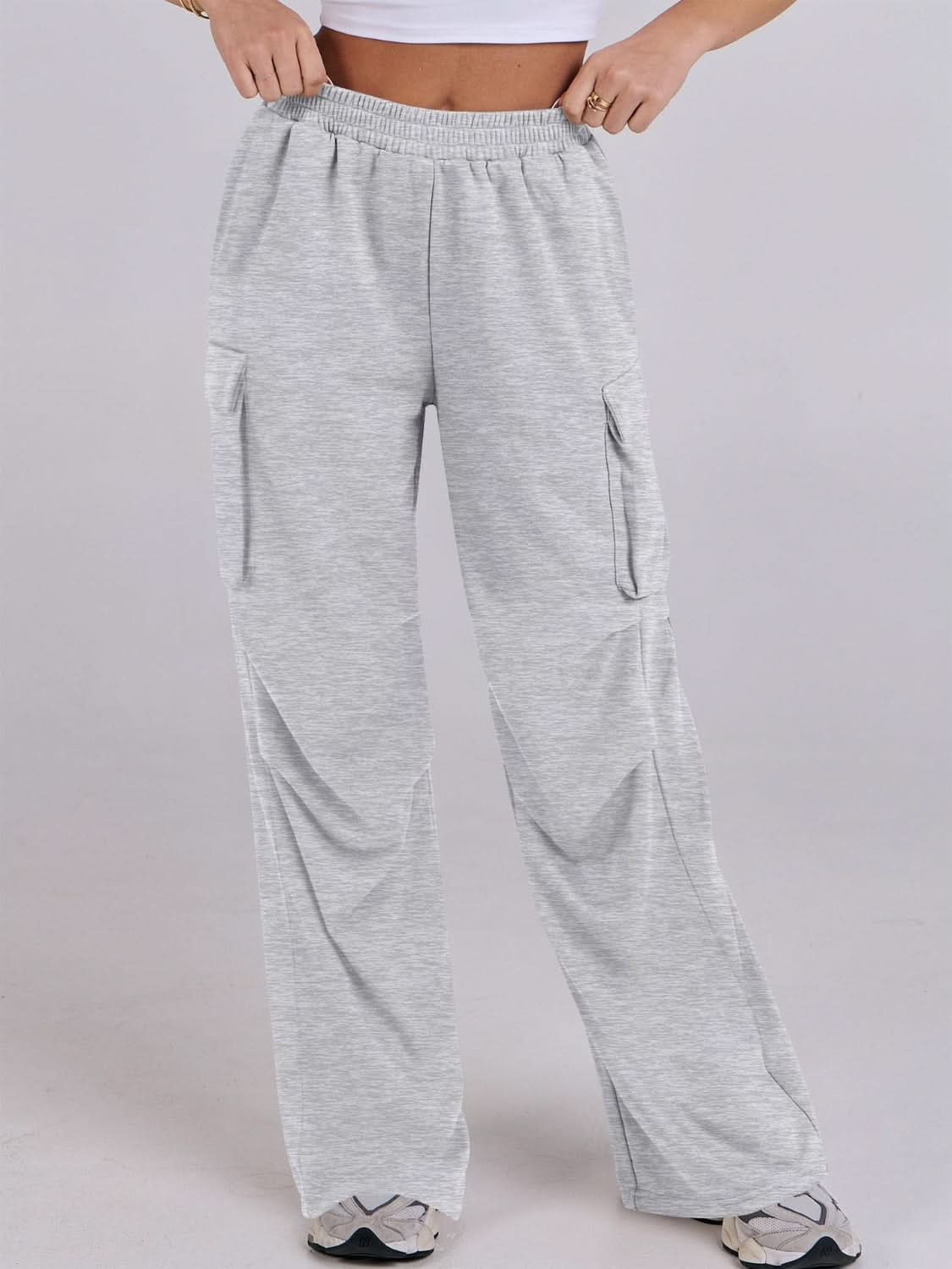 Wide-Leg Comfort Pants with Elastic Waist and Pockets