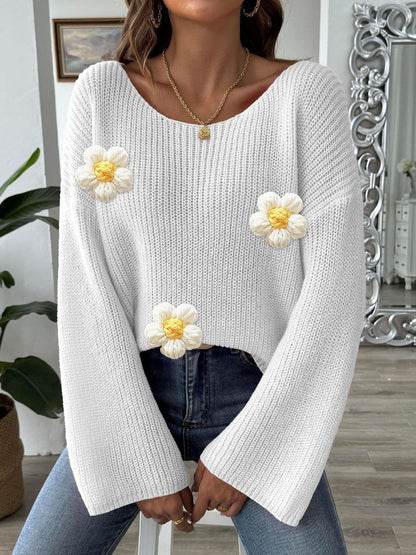 Floral long sleeve pullover for women