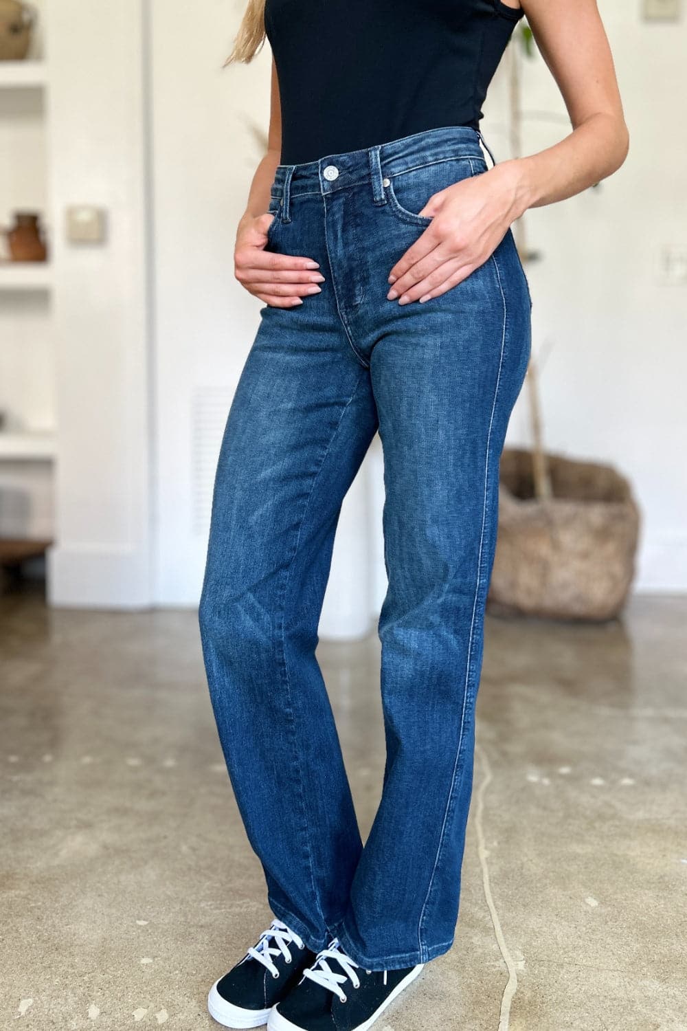 Judy Blue Full Size Tummy Control Straight Jeans.