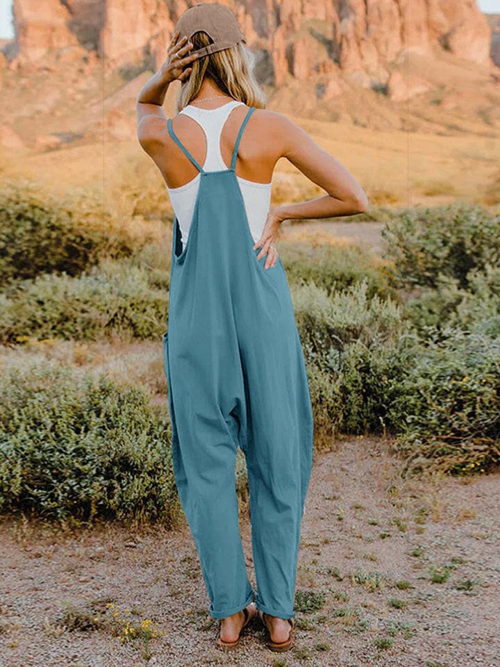 Double Take Full Size V-Neck Sleeveless Jumpsuit with PocketsUpgrade Your Style
 Introducing the Double Take Full Size V-Neck Sleeveless Jumpsuit with Pockets – where fashion meets functionality! This chic jumpsuit is designedLove Salve -Neck Sleeveless Jumpsuitusa