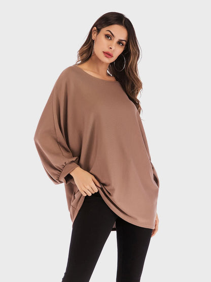 Perfee Round Neck Batwing Sleeve T-Shirt