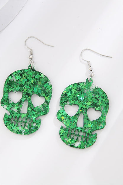 Spooky Chic Acrylic Skull Dangle Earrings