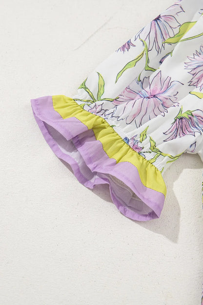 Daisy Days Ruffle Peplum Blouse – Pastel Bloom Edition