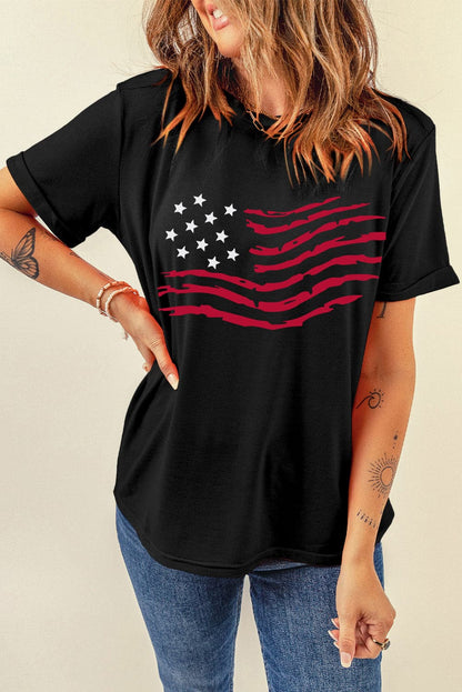 US Flag Round Neck Short Sleeve T-ShirtDiscover the Patriotic Elegance

Embrace your American spirit with our US Flag Round Neck Short Sleeve T-Shirt, a versatile piece that exudes style and patriotism. CLove Salve Flag Round Neck Short SleeveT-Shirts