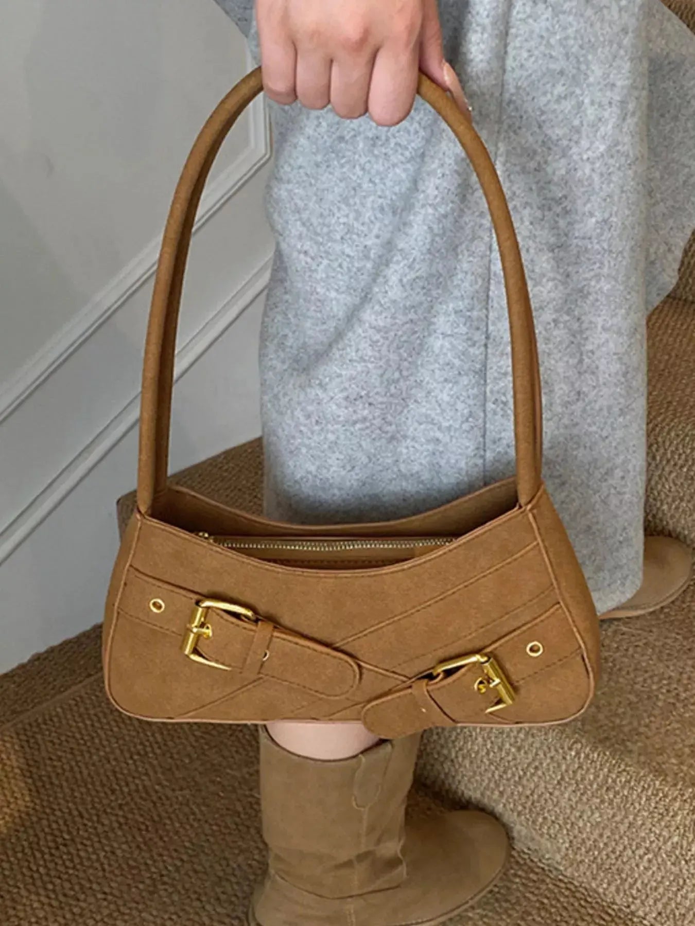Buckle Decor Shoulder Bag Simply Love