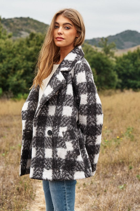 Chic Plaid Boucle Coat Jacket