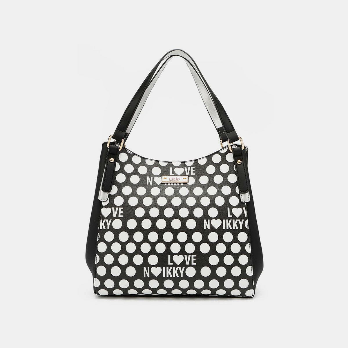 Nicole Lee USA Contrast Polka Dot Handbag.